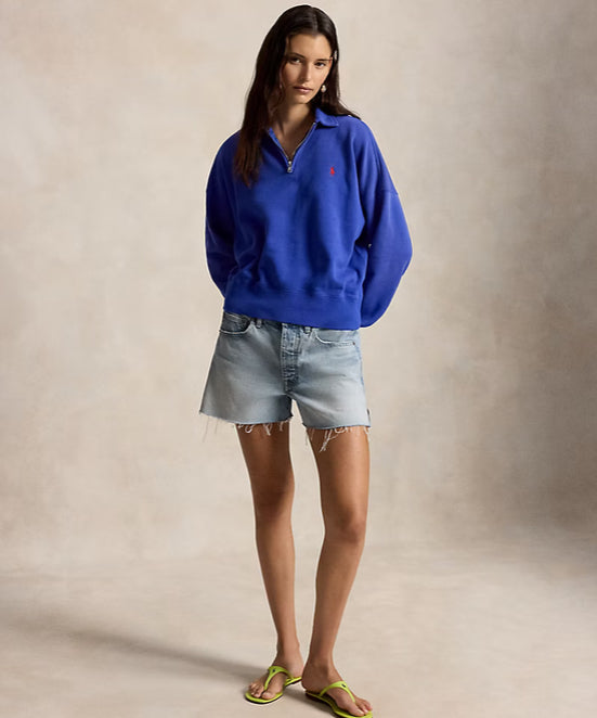 Pull demi-zippé en molleton léger