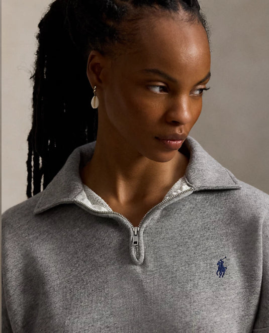 Pull demi-zippé en molleton léger