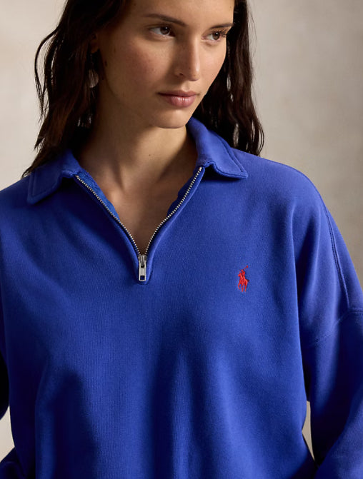 Pull demi-zippé en molleton léger