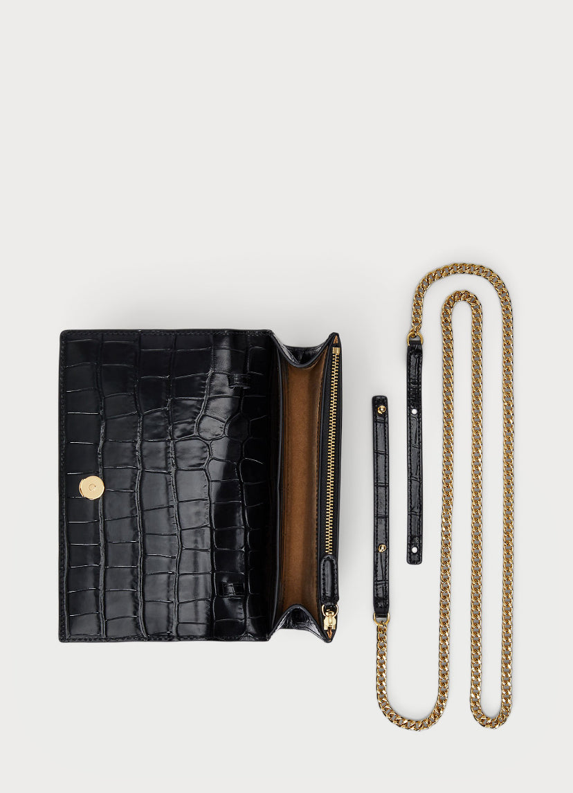 CROC-EMBOSSED MEDIUM ADAIR II
CROSSBODY - Portefeuille - black