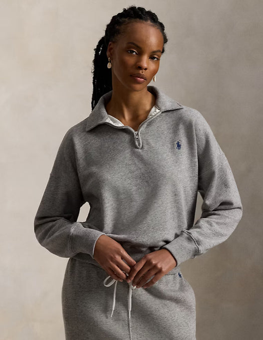 Pull demi-zippé en molleton léger