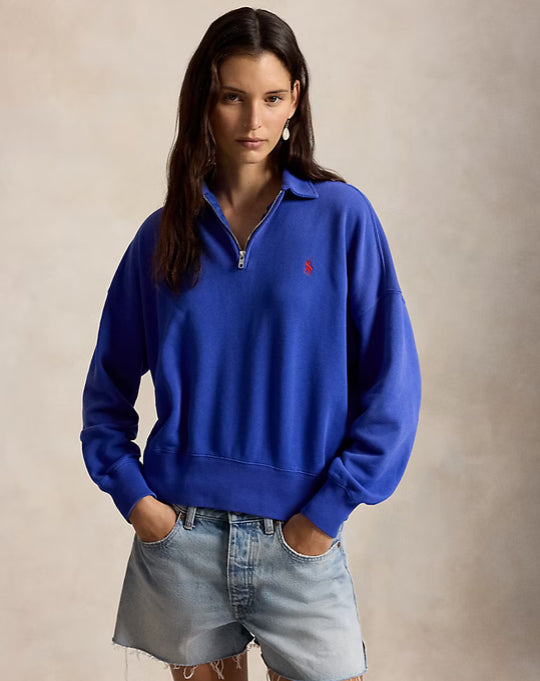 Pull demi-zippé en molleton léger